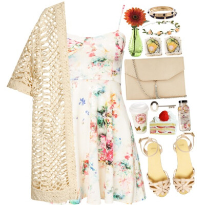 A fashion look from February 2015 featuring white dress, H&amp;amp;M and leather sandals. Browse and shop related looks.