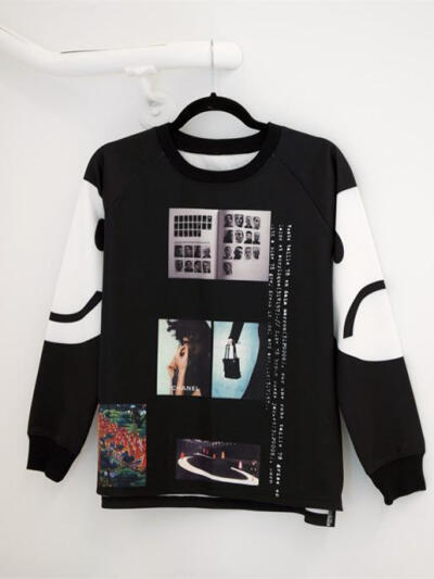 &lt;现货&gt;BLISSOUT 14AW COMEDY TRAGEDY SWEATER 太空棉 卫衣 黑