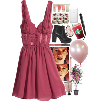 A fashion look from February 2015 featuring h&amp;amp;m dresses, black ankle booties and josie maran cosmetics. Browse and shop related looks.