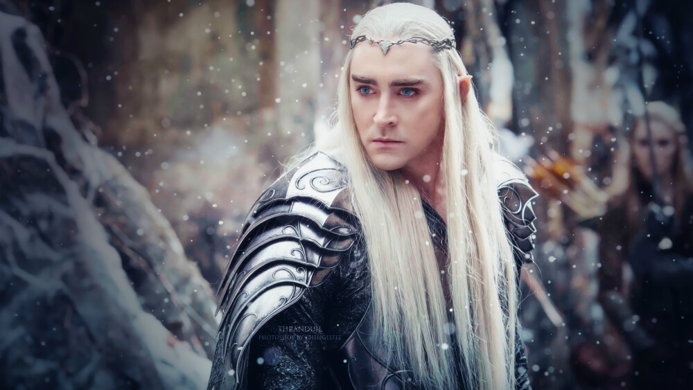 【Thranduil】#Hobbit# 我现在自己用着的瑟兰迪尔桌面，PS调过色，1920*1080大小，分享一下www 周末的早上用大王的颜提提神[喵喵]