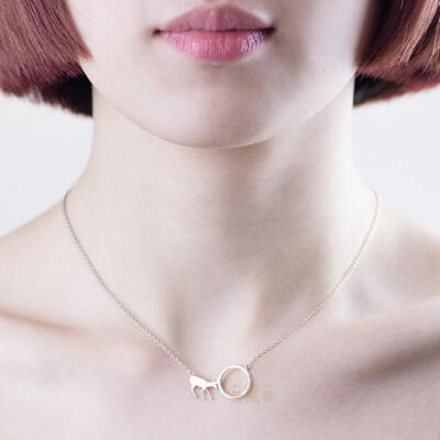 无风带洋气系列女款925银锁骨项链原创设计创意礼物顺丰