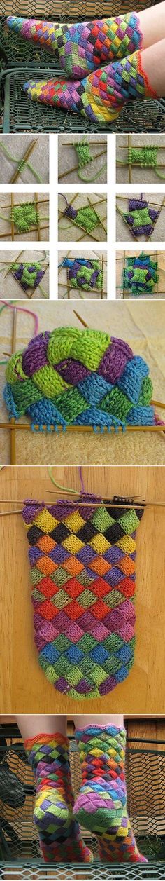 DIY Rainbow Knitted Socks | UsefulDIY.com Follow Us on Facebook ==&amp;gt; http://www.facebook.com/UsefulDiy