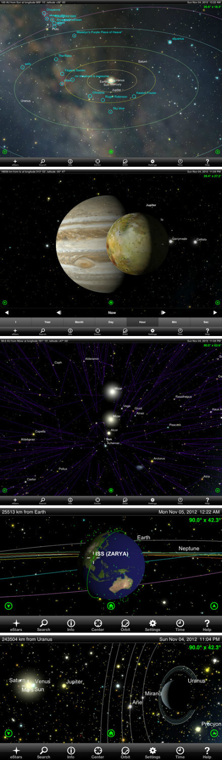 #限免通知#StarSafari，星空漫游，向你展示12万颗星星，再加上220个知名的星团，星云和星系，还采用了NASA卫星图像展示了太阳系的行星和卫星，包括最有名的小行星和彗星。当然不会错过所有88个星座的详细信息，呈现绝对唯美的夜空视图。