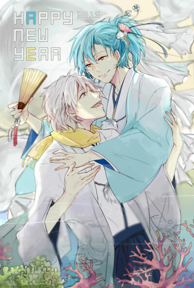 Tags: Fanart, Pixiv, Fanart From Pixiv, Pixiv Id 2225455, DRAMAtical Murder, Seragaki Aoba, Clear (DMMd), Happy 2015