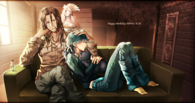 Tags: Fanart, Pixiv, Fanart From Pixiv, DRAMAtical Murder, Seragaki Aoba, Mink (DMMd), Ren (DMMd), Tori (DMMd), Pixiv Id 7667566