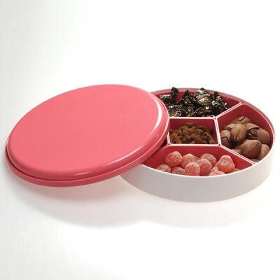 日本fasola创意时尚带盖分格塑料糖果盒盘瓜果盘干果盒果篮