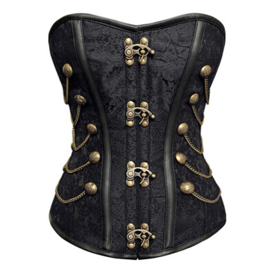 Black Jacquard Weave Corset, Cheap Steel Bone Corset, Women