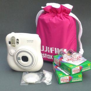 富士mini25一次成像拍立得迷你25白色送包+2包相纸套餐圣诞节礼物