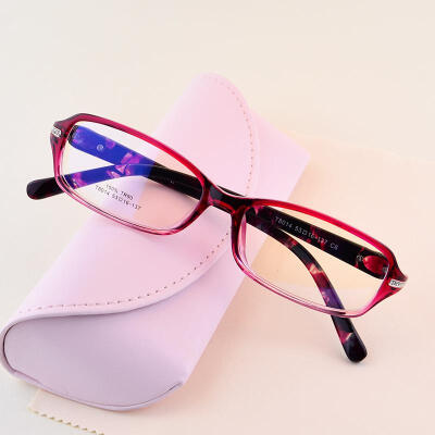 近视眼镜女式可配高度数 小框眼镜淑女款镶钻 TR90超轻渐变红