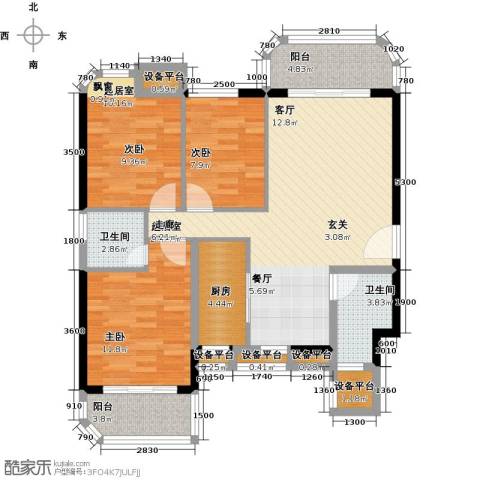 宏景花园未命名户型2室2卫1厨