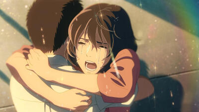 隐约雷鸣，阴霾天空；但盼风雨来，能留你在此。隐约雷鸣，阴霾天空；即使天无雨，我亦留此地。----《言叶之庭》新海诚