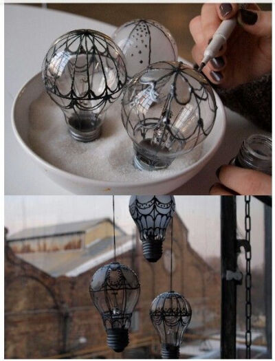 Recycle! Diy hot air balloon - I would try filling the areas created with color!