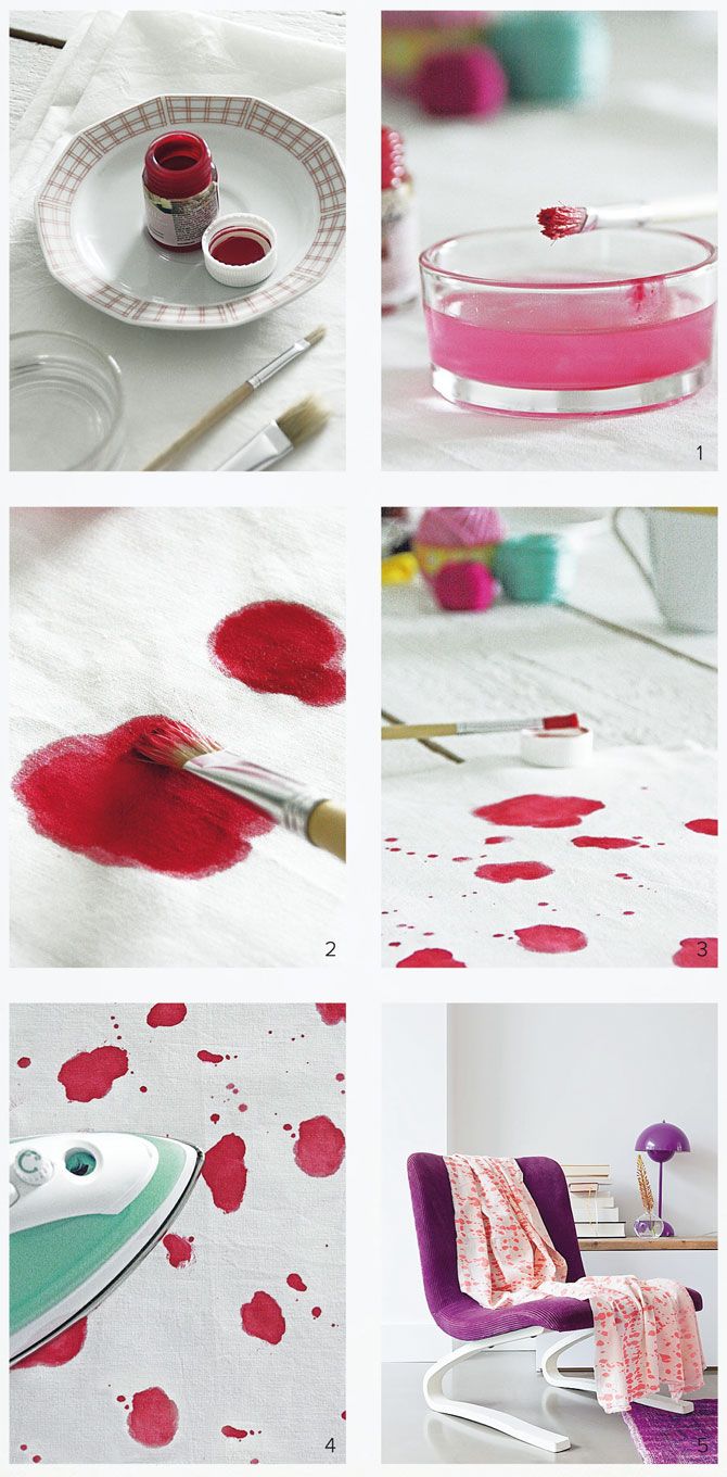 #DIY Painting fabric - #101woonideeen.nl - Dutch interior and crafts magazine