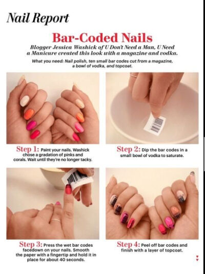 DIY Bar Coded Nail Design DIY Fashion Tips | DIY Fashion Projects