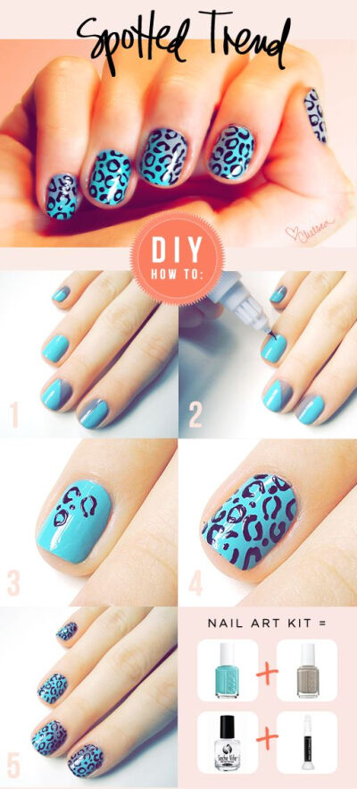 DIY leopard nails kit