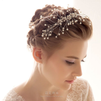 [爱喵网] 清新满天星珍珠新娘发箍 www.imior.com