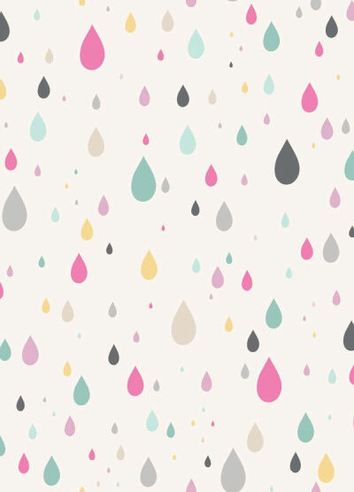 Anthology Fabrics, Raining Rainbows, Raindrops in White