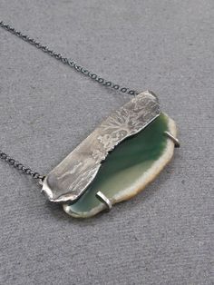 In to the Wild Green Agate Slice Necklace by KimPaigeDesigns, $140.00