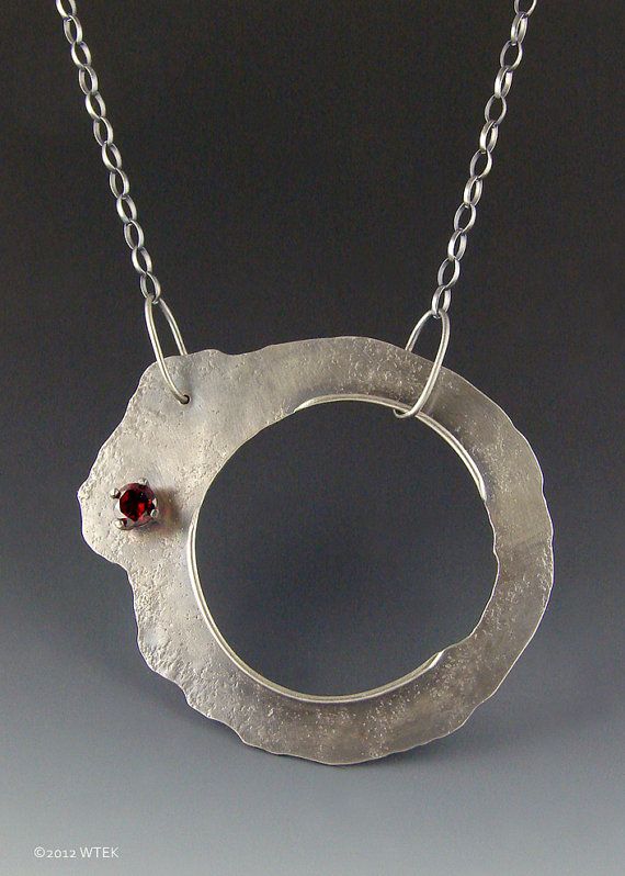 Entropy A Silver and Garnet Pendant by WendyEdsallKerwin on Etsy, $285.00