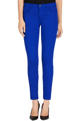 J Brand, 8428 Luxe Sateen Zip Hem Crop in Electric Blue, electric blue, Shop by Fabrics : Luxe Sateen, 8428V080