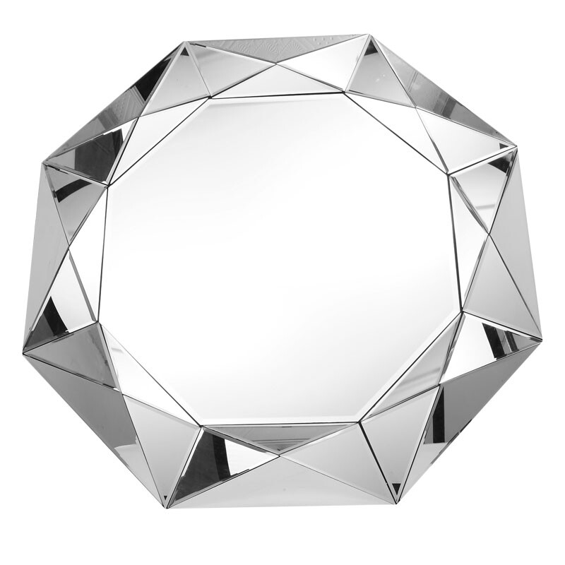 剔透钻石棱镜：创意简约六角形壁饰镜