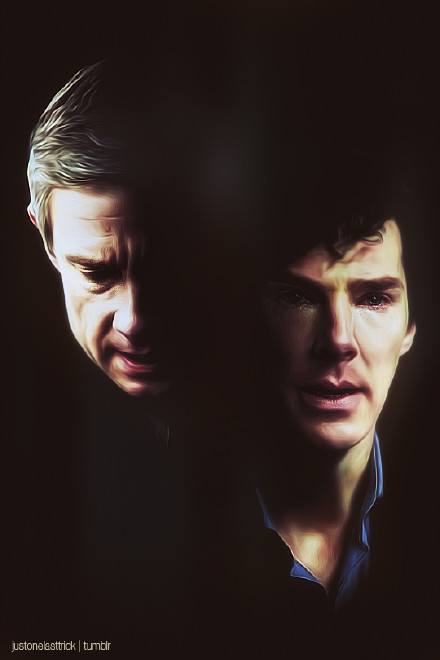 #Sherlock#湯上大大的畫，要不要這么虐不過畫的好好！(source:justonelasttrick)