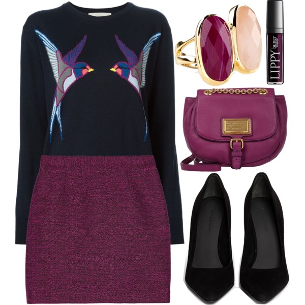 #stellamccartney #proenzaschouler #marcjacobs #alexanderwang #sweater #sweaterweather #miniskirt #bird #heels #gold #goldjewelry #statement #jewels #dark #hipster #simple #simpleoutfit #simpleset