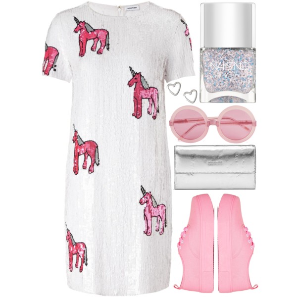 #wildfox #alexandermcqueen #mcq #topshop #nailart #unicorn #pastel #pastels #pink #casualchic #sequin #softgrunge #sneakers #sunglasses #clutch #metallic #whitedress #pink #earrings #silver #simple #simpleset #simpleoutfit