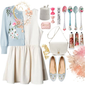 A fashion look from February 2015 featuring white dress, long sleeve tops and canvas shoes. Browse and shop related looks.