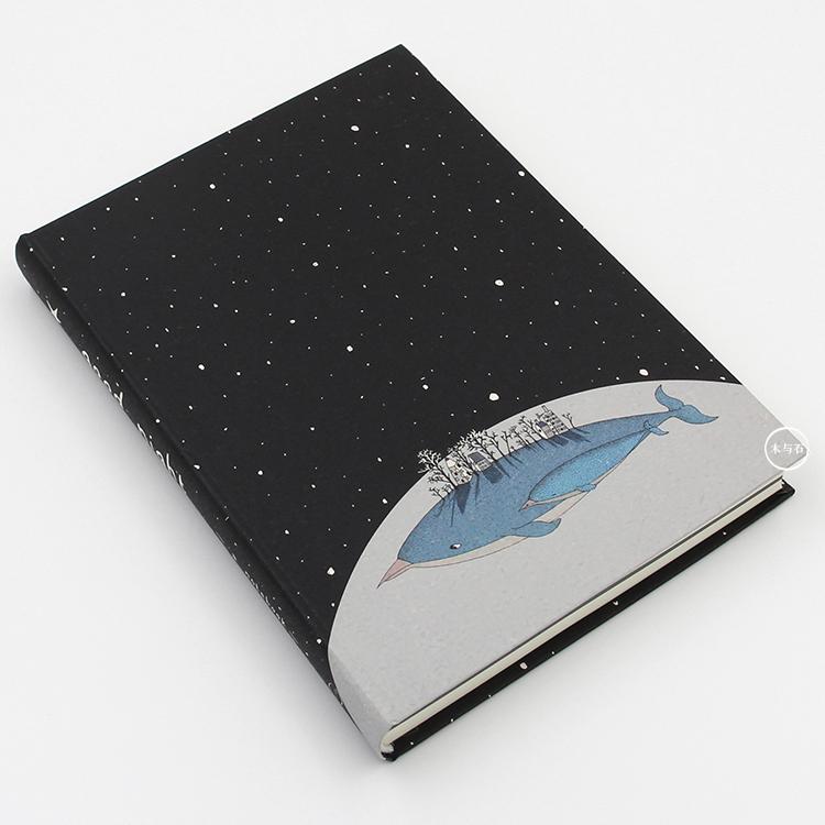木与石原创精装记事本日记本手绘本空白内页晚安集星空鲸