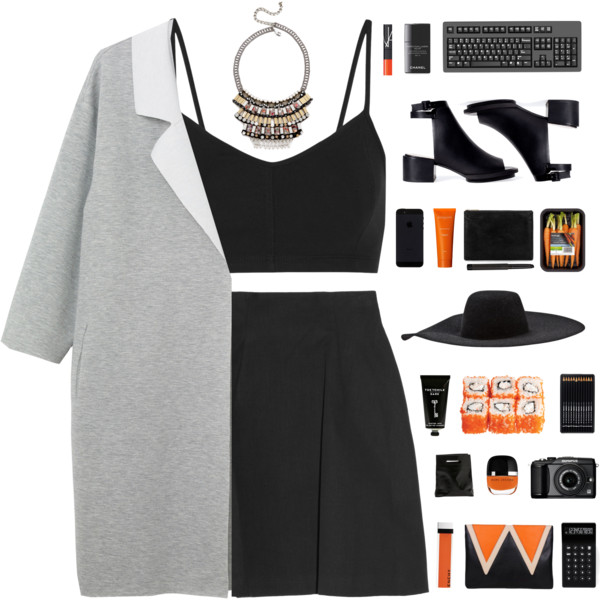 A fashion look from February 2015 featuring Monki, short skirts and black sports bra. Browse and shop related looks.