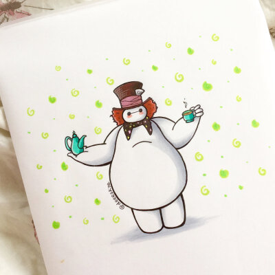 Baymax dressed as the Mad Hatter :)