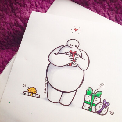 Imagine Hiro and his friends giving Baymax Christmas presents :)