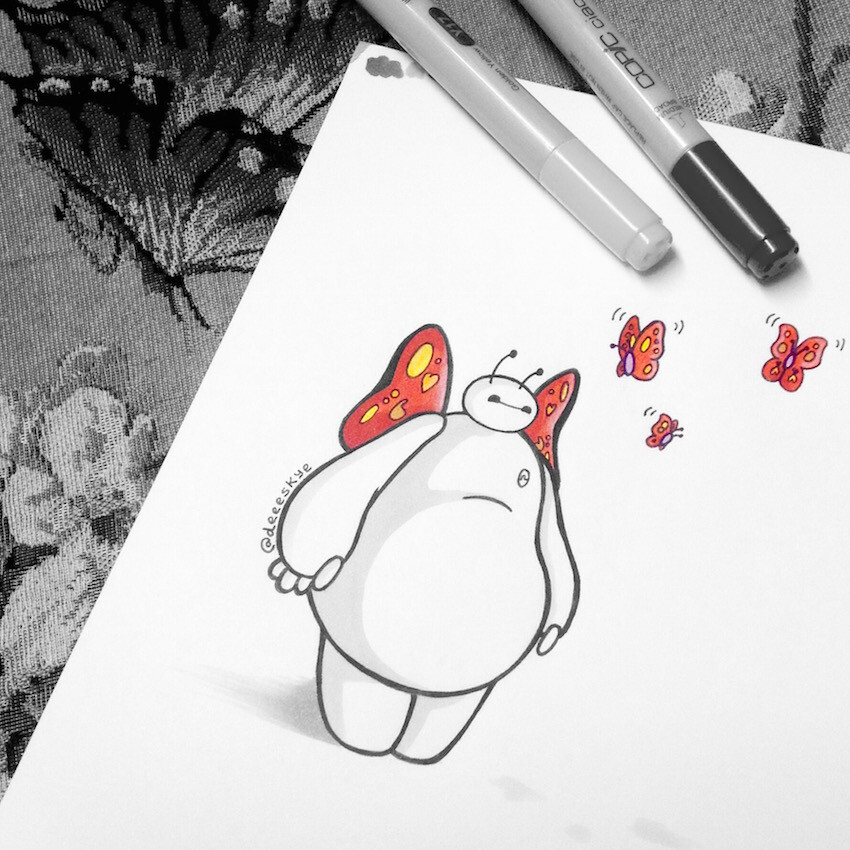 Baymax loves butterflies :)