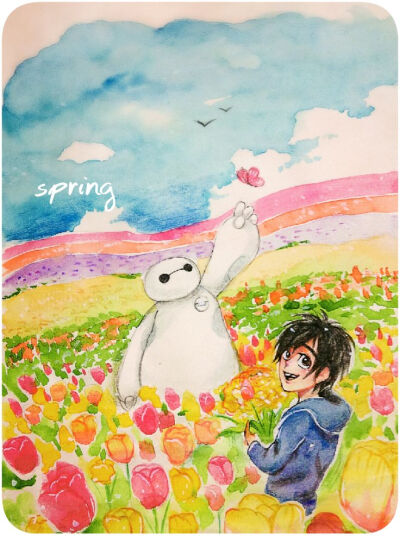 BigHero6_spring with baymax by n09142.deviantart... on @DeviantArt