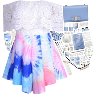 Song: Beck - Blue Moon #romper #blue #white @polyvore @polyvore-editorial