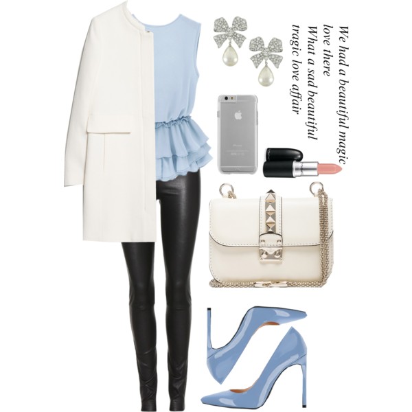 A fashion look from February 2015 featuring ruched top, mango coat and black pants. Browse and shop related looks.