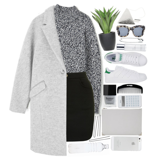 A fashion look from February 2015 featuring blue sweater, black skirt and white handbags. Browse and shop related looks.