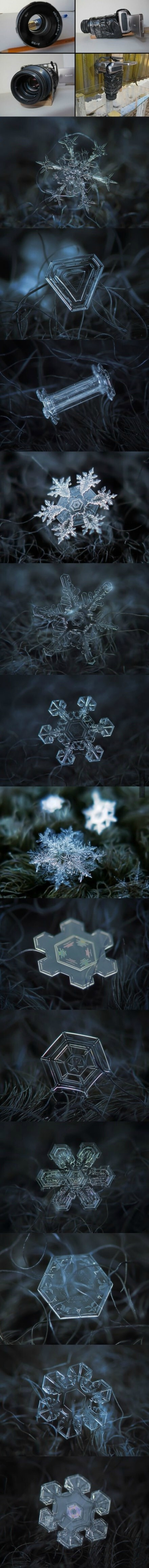 俄罗斯摄影师使用廉价国产相机拍摄的超美雪花特写