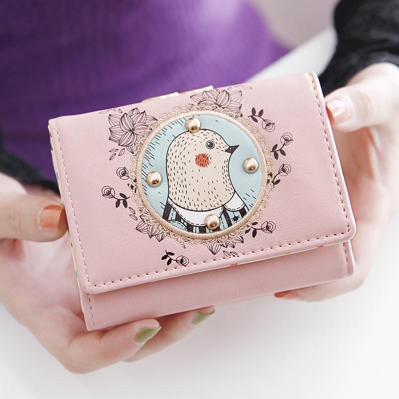 梨花娃娃小钱包 女短款 可爱韩版卡通土拔鼠女士钱包女式皮夹钱夹