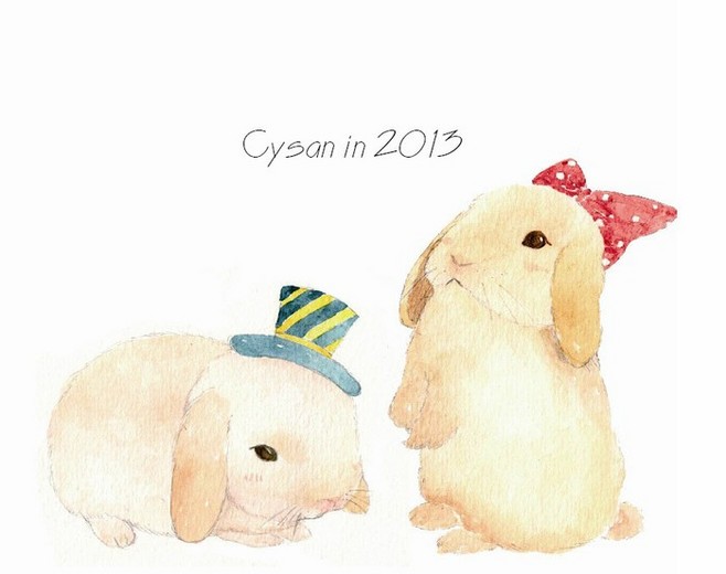 兔子手绘插画动漫壁纸