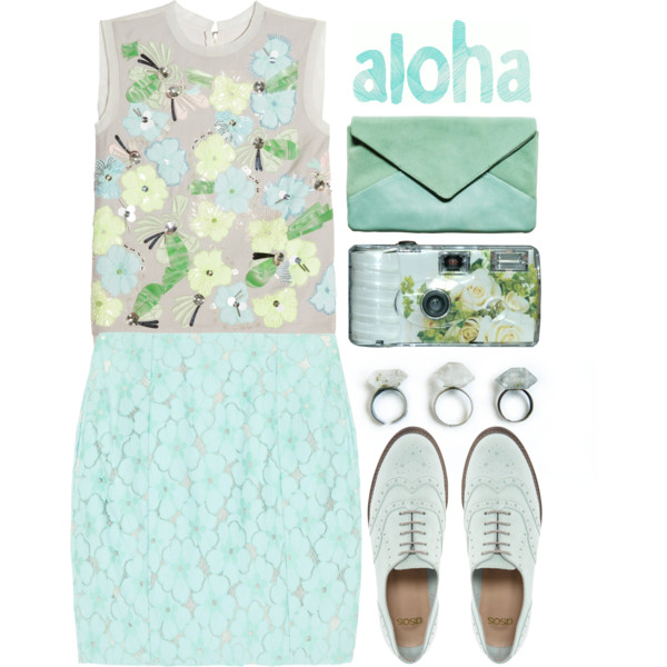 A fashion look from November 2013 featuring shirts &amp;amp; tops, mint green mini skirt and asos shoes. Browse and shop related looks.