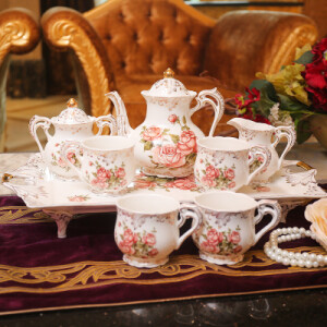 英式茶具 欧式陶瓷茶具 花茶茶杯茶壶茶盘整套套装8件 创意 隔热