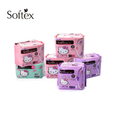 softex hello kitty超薄卫生巾6包日夜组合装 原装进口 无荧光剂