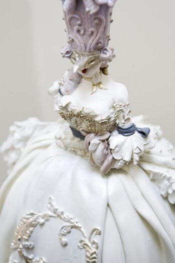 Marie Antoinette Masquerade Cake ~ close up by antonia