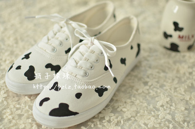 奶牛小白鞋