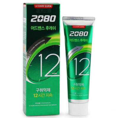 韩国爱敬2080牙膏 12小时洁净牙膏 高效清新口气 绿茶120g