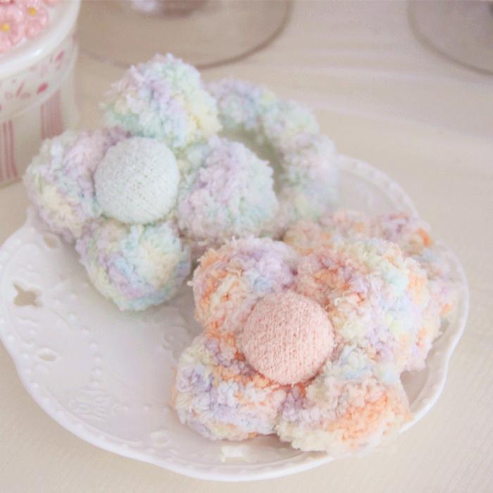 冰激凌大牌订单 软绵绵可爱花朵发圈发绳发饰绑发带