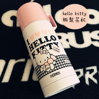 日系新款可爱hello kitty凯蒂猫甜美梨花杯时尚创意简约保温杯