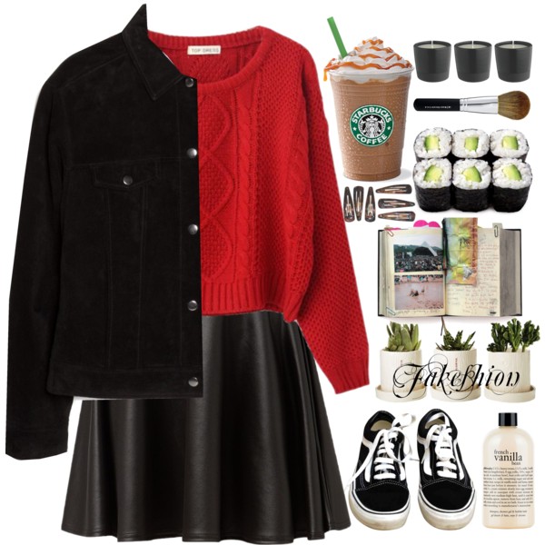 A fashion look from January 2015 featuring christmas shirts, suede jacket and black skater skirt. Browse and shop related looks.